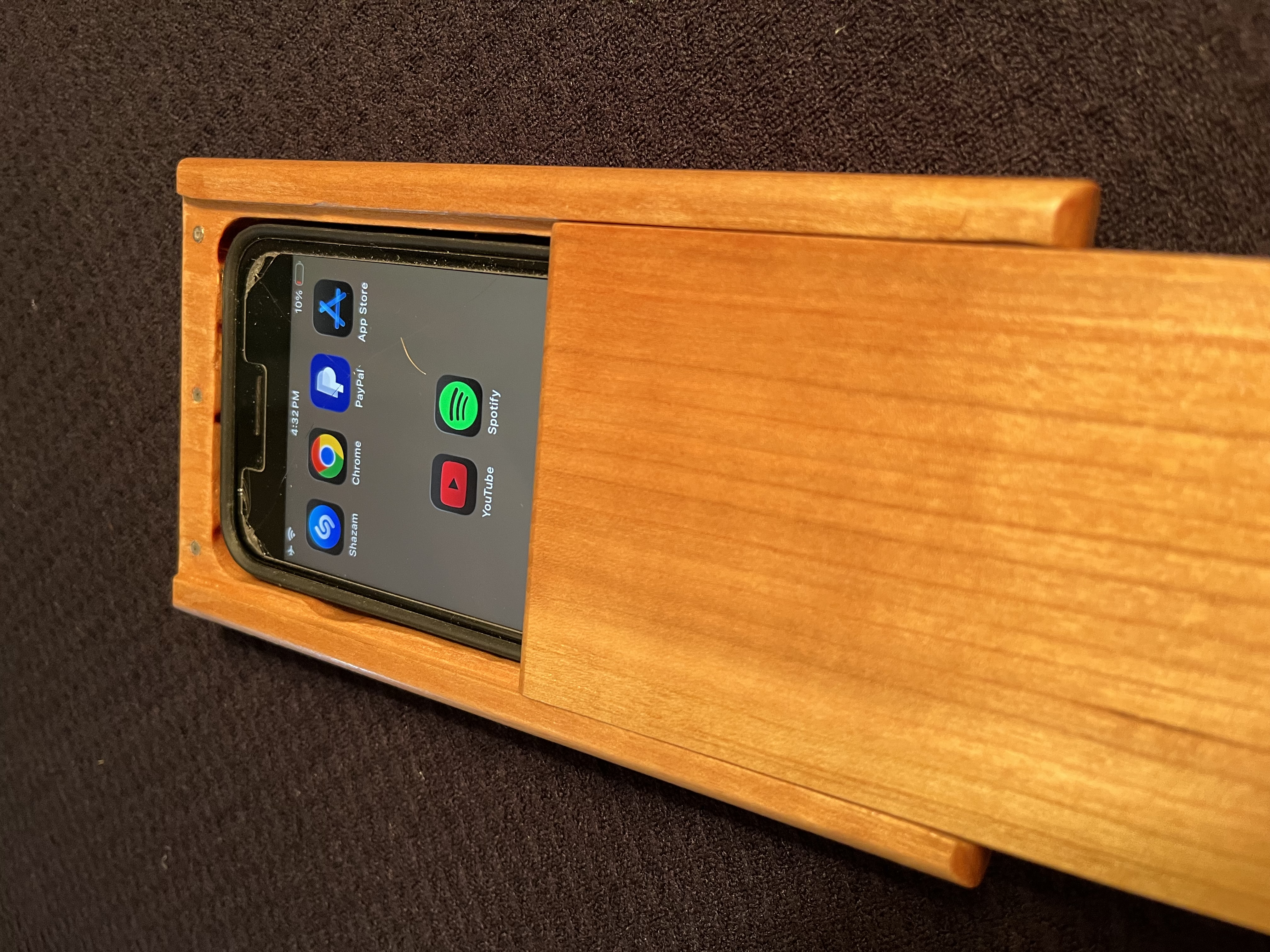 iPhone holder compartment